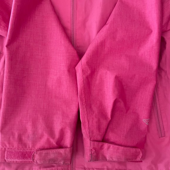 Columbia rain jacket 2 tone pink Omni-tech waterproof girls size M - Picture 9 of 10